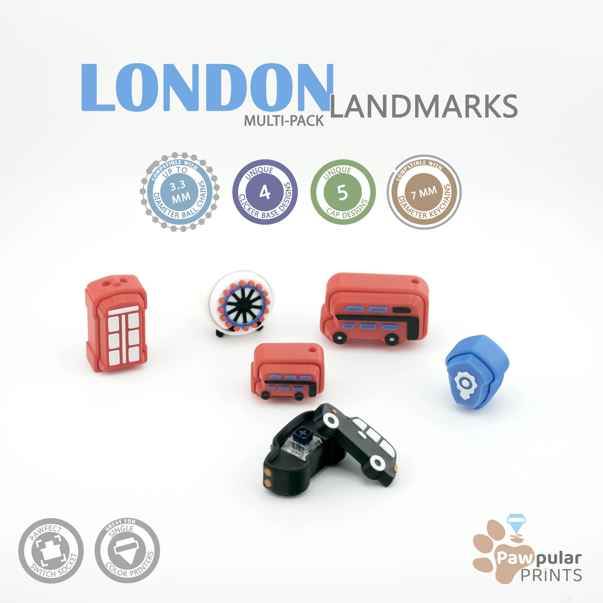 London Landmarks Multi-Pack 🎡☎️🚕