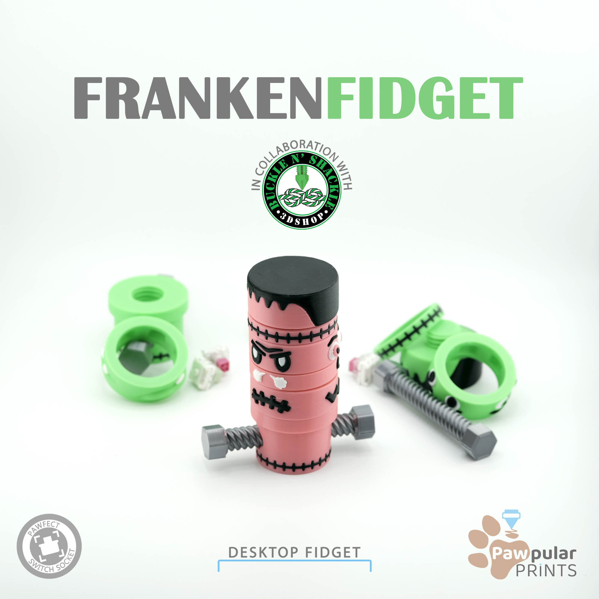 Buckle N' Shackle Collab - Franken Fidget 🧟💚🧟