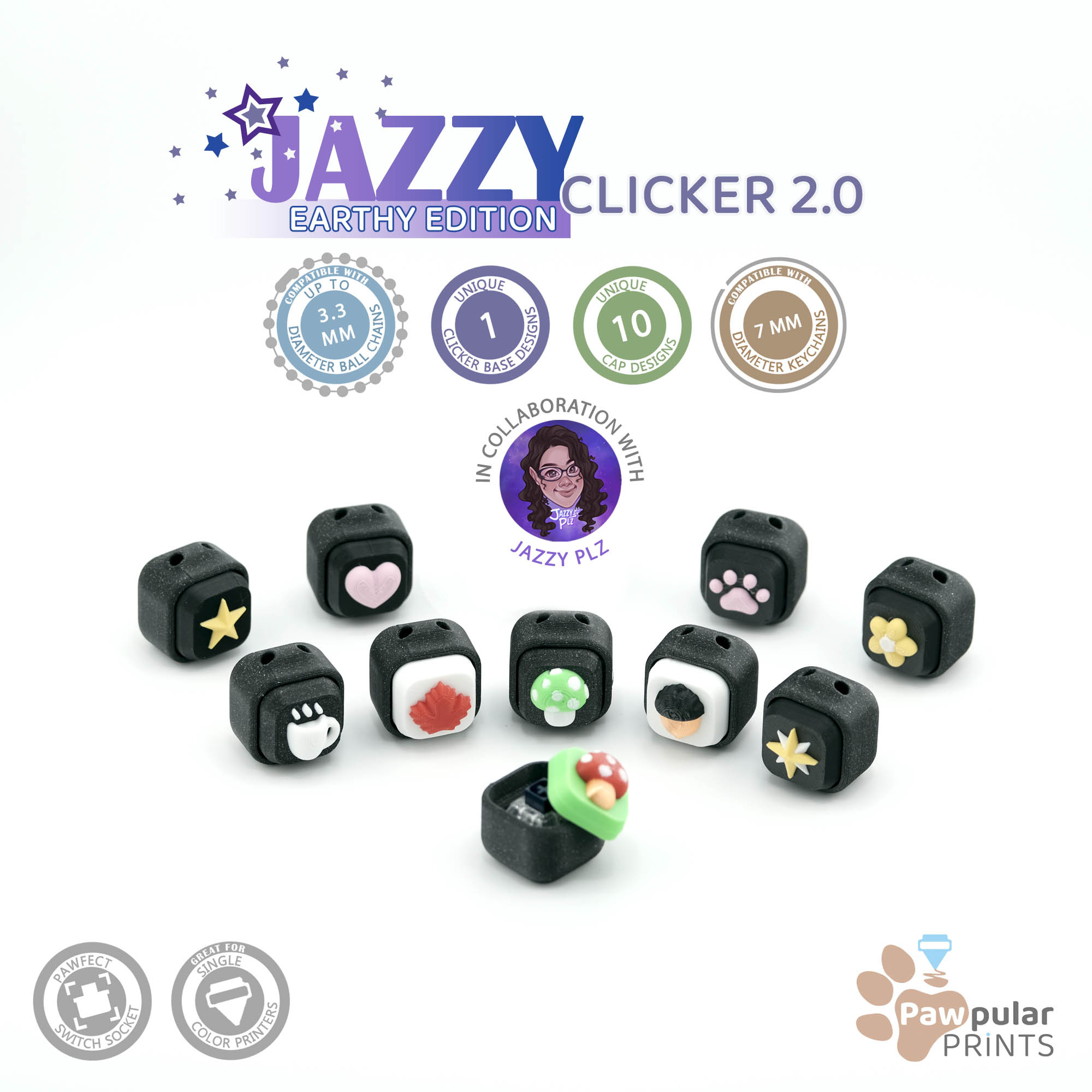 Jazzy Clickers 2.0 Earthy Edition 🐾☀️⭐❤️🍁🍄
