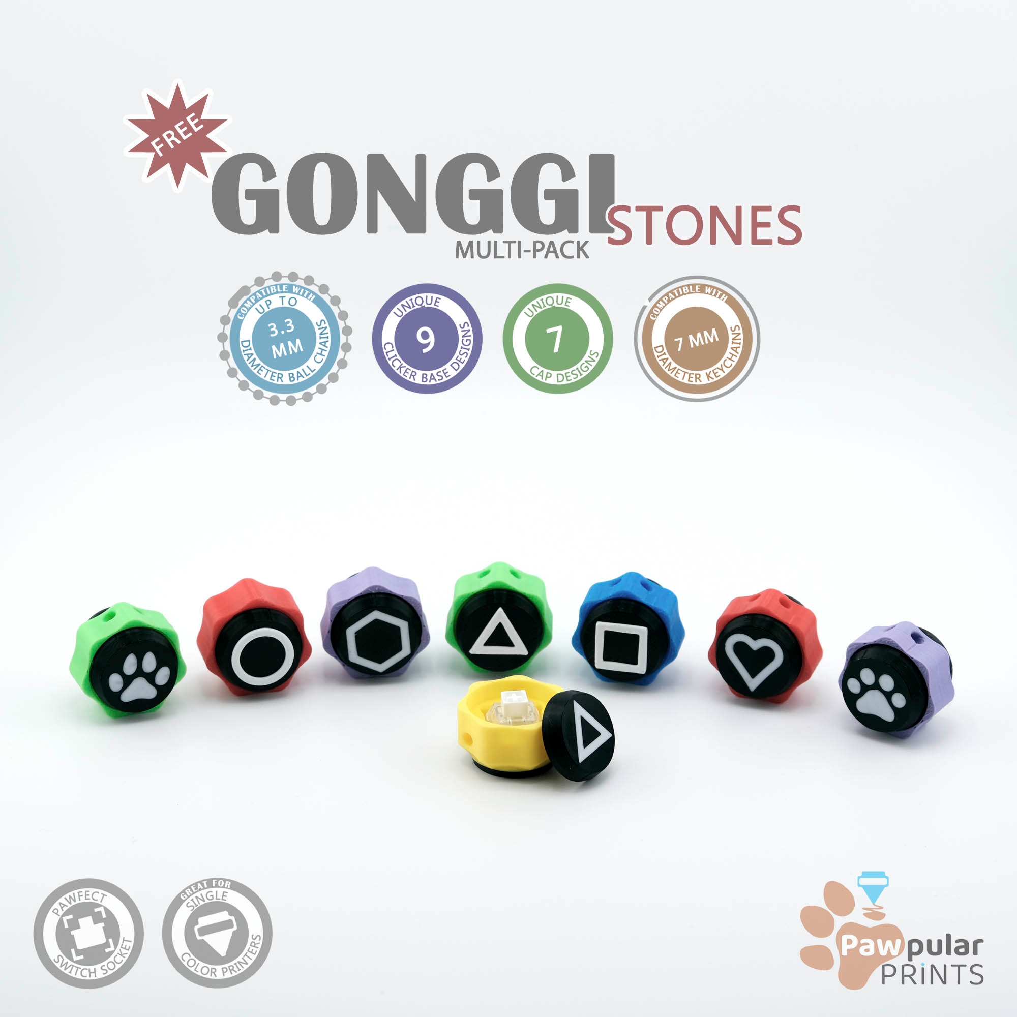 Gonggi Stones Multi-Pack!❤️🔴🟥🔺🐾