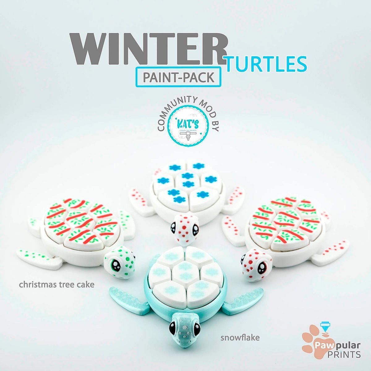 Winter Turtle Paint Pack 🐢❄️🎄🍰🐢