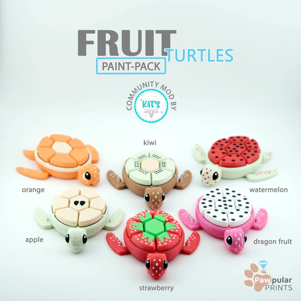 Fruit Turtle Paint Pack 🐢🥝🍉🍊🍏🍓🐢